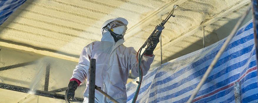 Commercial spray foam roofing installation in Kearney Nebraska by Tillotson Enterprises