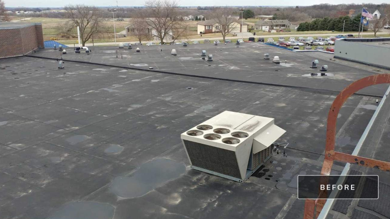 wet flat roof in nebraska
