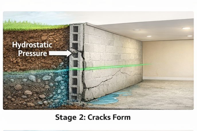 stage 2: cracks form